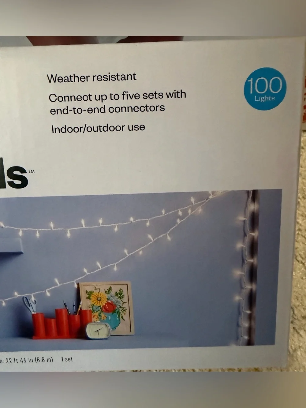 NWT. Room Essentials White Mini String Lights - Warm White Indoor/Outdoor